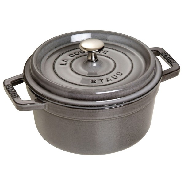 Гарячий посуд, Staub La Cocotte, чавунний круглий каструля 2,2 л, графітова