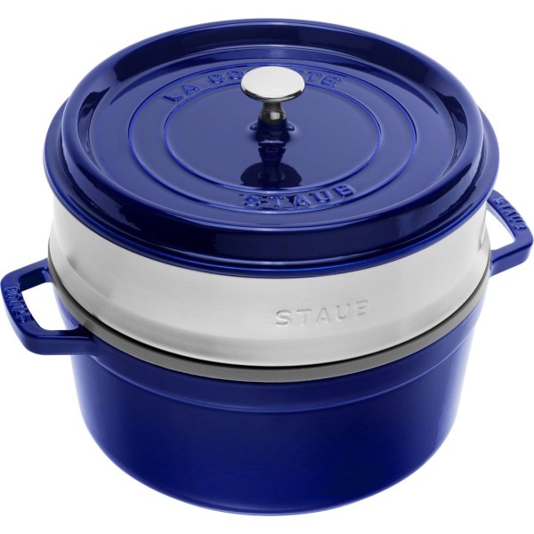 Garnek żeliwny Staub La Cocotte 5.2 ltr niebieski do duszenia i pieczenia