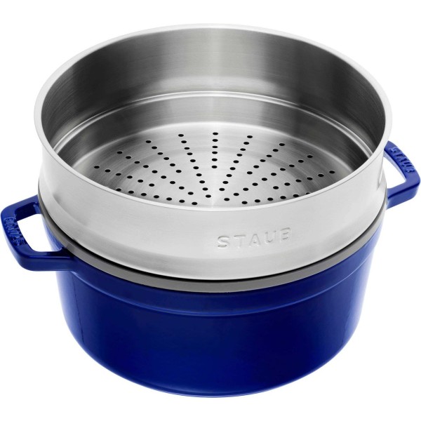 Garnek żeliwny Staub La Cocotte 5.2 ltr niebieski do duszenia i pieczenia