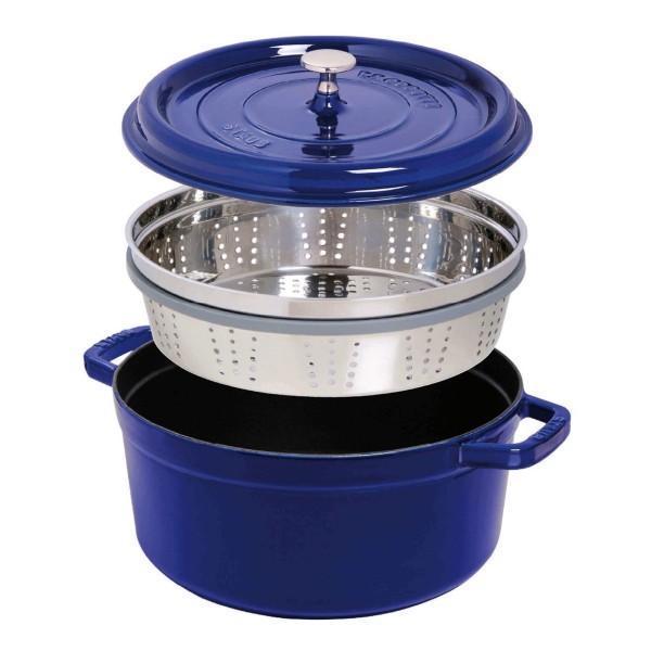 Garnek żeliwny Staub La Cocotte 5.2 ltr niebieski do duszenia i pieczenia