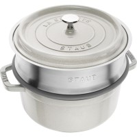 Горщик традиційний Staub La Cocotte круглий 3.8 л, чавунний для готування з трюфельним відтінком