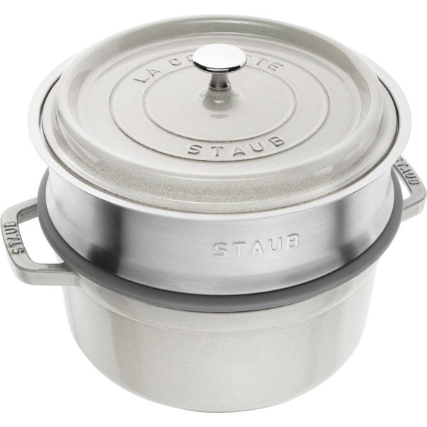 Горщик традиційний Staub La Cocotte круглий 3.8 л, чавунний для готування з трюфельним відтінком