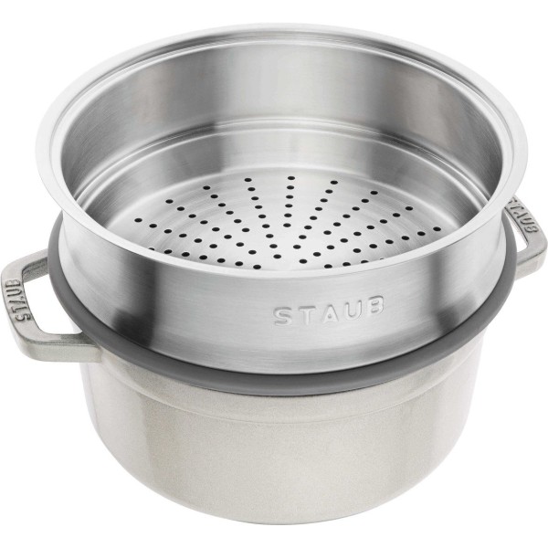 Горщик традиційний Staub La Cocotte круглий 3.8 л, чавунний для готування з трюфельним відтінком