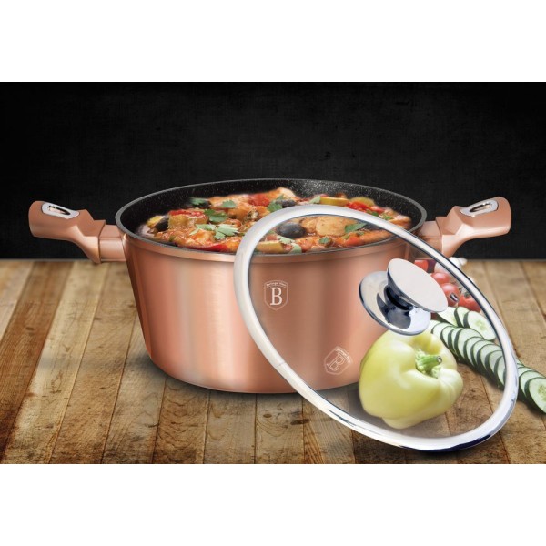 Garnek Berlinger Haus BH-6194 8L 30cm Metallic Rose Gold do gotowania i duszenia