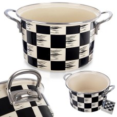 Каструля Orion 113337 Szachownica, емальована 22 см 4 л — для плити індукційної/газової