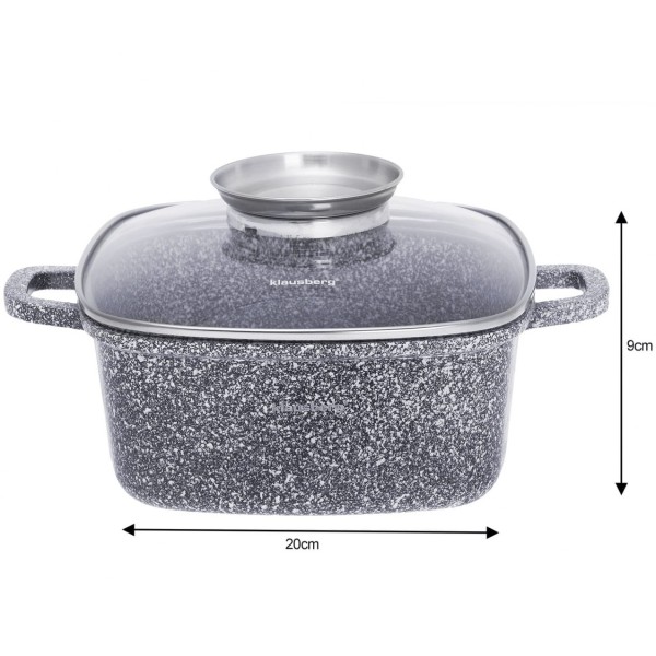 Garnek Klausberg KB-7528 z powłoką marmurową 2.8L 20cm do gotowania i duszenia