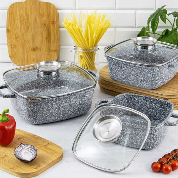 Garnek Klausberg KB-7528 z powłoką marmurową 2.8L 20cm do gotowania i duszenia