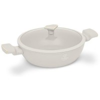 Garnki tradycyjne, Fashion TV FTV-0067 — garnek niski 30 cm z pokrywką, matowy cream gold