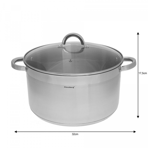 Каструля Klausberg KB-7130, 14 л, 32 см, традиційна для готування