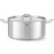 Garnek niski Hendi Kitchen Line 12 l z pokrywką do gotowania i duszenia