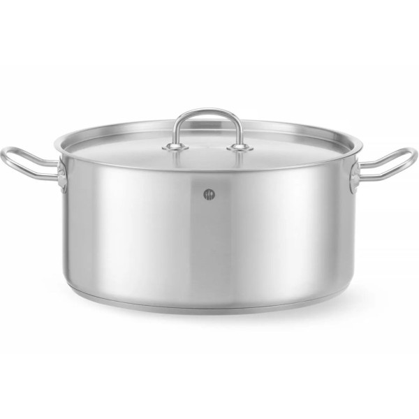 Garnek niski Hendi Kitchen Line 12 l z pokrywką do gotowania i duszenia