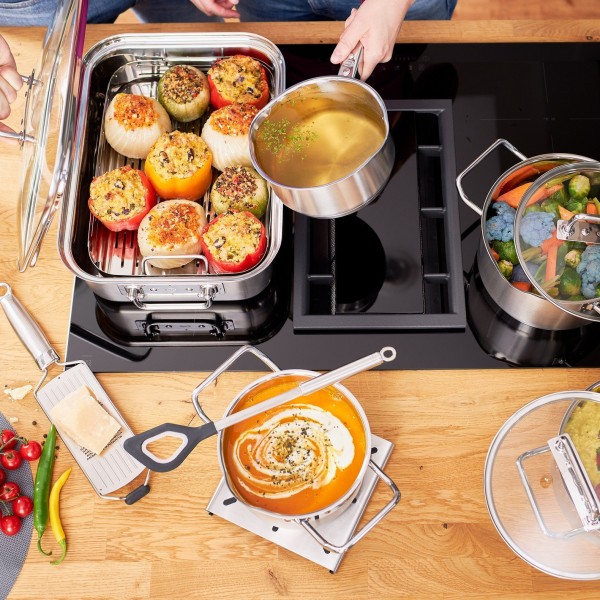 Garnek tradycyjny RÖSLE EXPERTISO 16 cm z pokrywą — wysoki, do gotowania