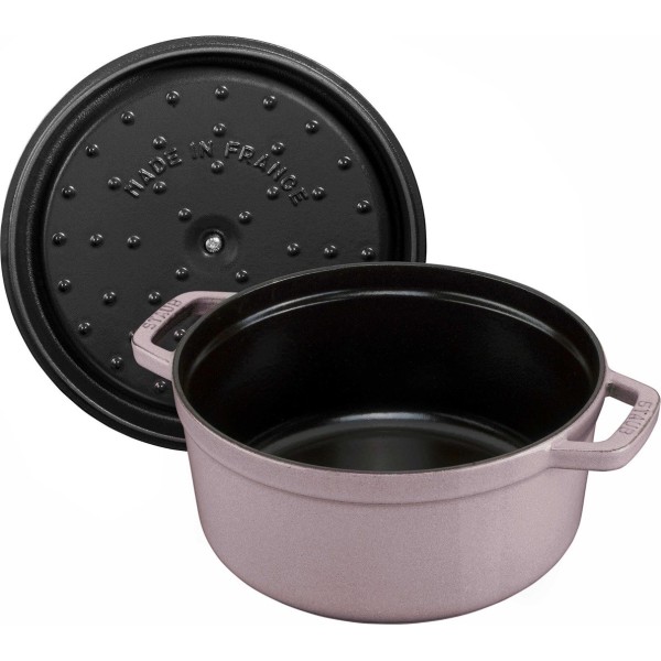 Garnek żeliwny Staub La Cocotte 2.2 l okrągły z motywem kwiatu wiśni do duszenia i pieczenia