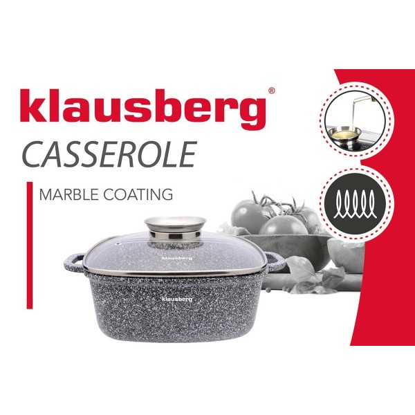 Garnek Klausberg KB-7532 z powłoką marmurową 6.5L 28cm do gotowania i smażenia