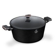 Garnek tradycyjny Fashion TV FTV-0040, 30 cm, matowy czarny z różowym złotem