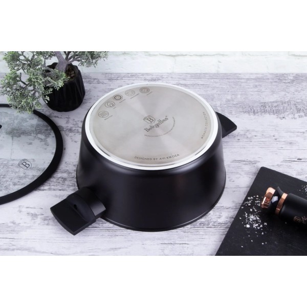 Garnek tradycyjny BerlingerHaus BH-7088 Monaco, 28 cm, powłoka tytanowa (Black Rose)