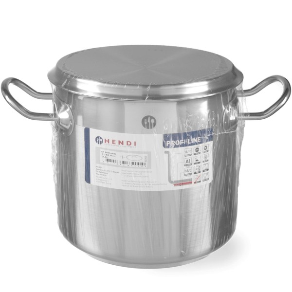 Garnek tradycyjny Hendi Profi Line 24 l z pokrywką, dno Sandwich, śr. 320 x 300 h - do gotowania dużych porcji