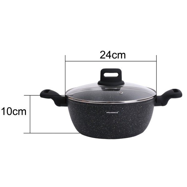 Garnek Klausberg KB-7671 24cm 3,7L z powłoką marmurową do gotowania codziennego