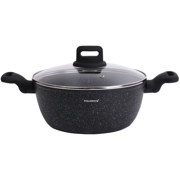 Garnek Klausberg KB-7671 24cm 3,7L z powłoką marmurową do gotowania codziennego