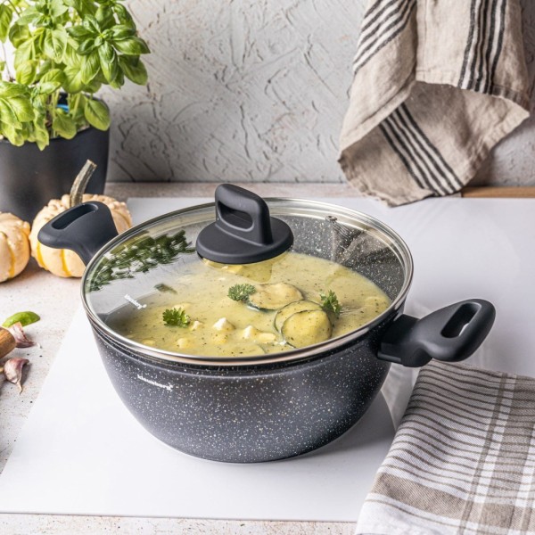 Garnek Klausberg KB-7671 24cm 3,7L z powłoką marmurową do gotowania codziennego