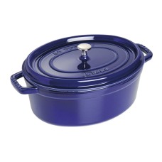 Garnek żeliwny Staub La Cocotte owalny 5,5 l niebieski do duszenia i pieczenia