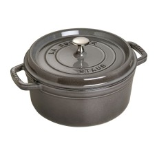 Кухонний чавунний каструля Staub La Cocotte кругла 3,8 л графітова для приготування страв