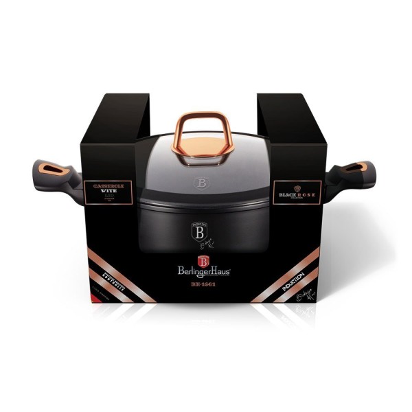 Гарний традиційний кухонний казанок Berlinger Haus Black Rose BH-1642-N 4 л, 24 см для приготування їжі