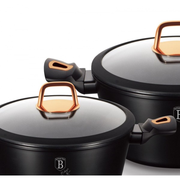 Гарний традиційний кухонний казанок Berlinger Haus Black Rose BH-1642-N 4 л, 24 см для приготування їжі