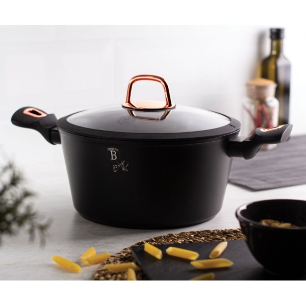 Гарний традиційний кухонний казанок Berlinger Haus Black Rose BH-1642-N 4 л, 24 см для приготування їжі
