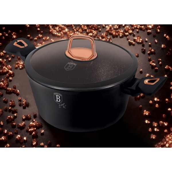 Гарний традиційний кухонний казанок Berlinger Haus Black Rose BH-1642-N 4 л, 24 см для приготування їжі