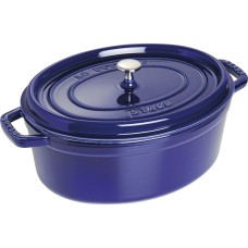 Garnek żeliwny Staub La Cocotte owalny 3,2 l niebieski do duszenia i pieczenia