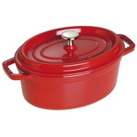 Гарячий чавунний овальний горщик Staub La Cocotte 2.35 л червоний для готування