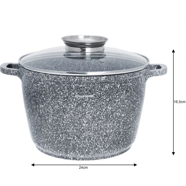 Garnek Klausberg KB-7525 z powłoką marmurową 6,2L 24cm do gotowania i duszenia
