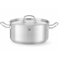 Garnek tradycyjny Hendi Kitchen Line niski 4,9 l ze szklaną pokrywką śr. 24 cm do kuchni