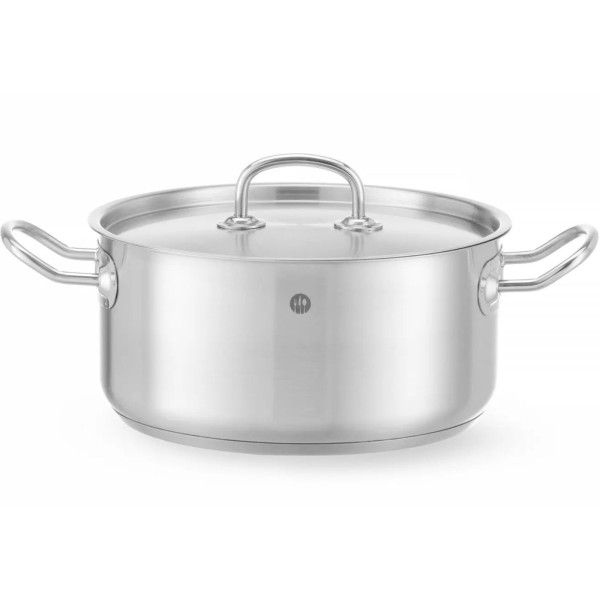 Garnek tradycyjny Hendi Kitchen Line niski 4,9 l ze szklaną pokrywką śr. 24 cm do kuchni