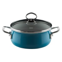 Garnki tradycyjne, Riess, niski garnek Aquamarin 16 cm z pokrywą