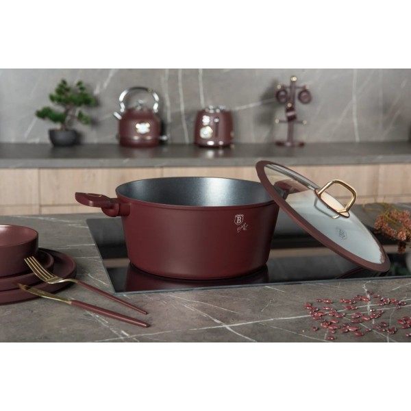 Garnek tradycyjny, BerlingerHaus Leonardo BH-8042, 28 cm z pokrywką