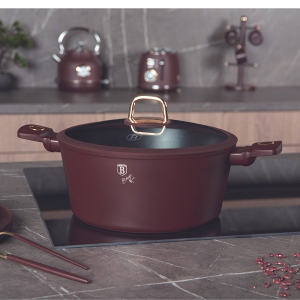 Garnek tradycyjny, BerlingerHaus Leonardo BH-8042, 28 cm z pokrywką