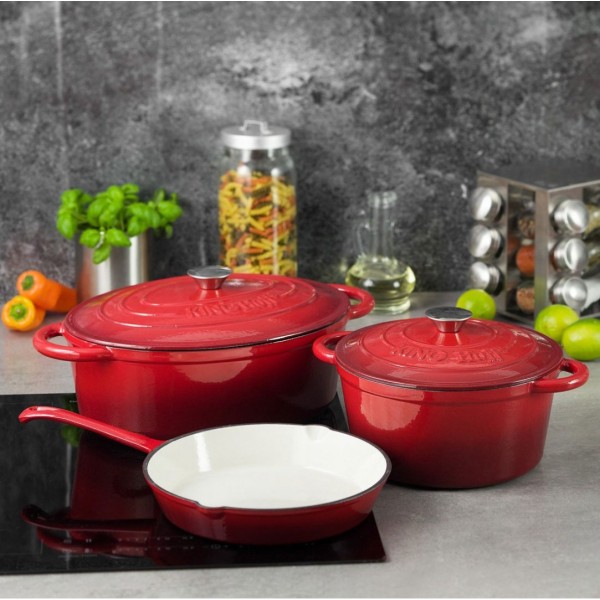 Garnek emaliowany KingHoff KH-1529 4.0L 24cm do gotowania i duszenia potraw