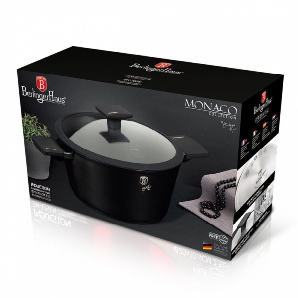 Каструля Berlinger Haus BH-7086 Monaco, титанова 20 см — для варіння та тушкування на плиті