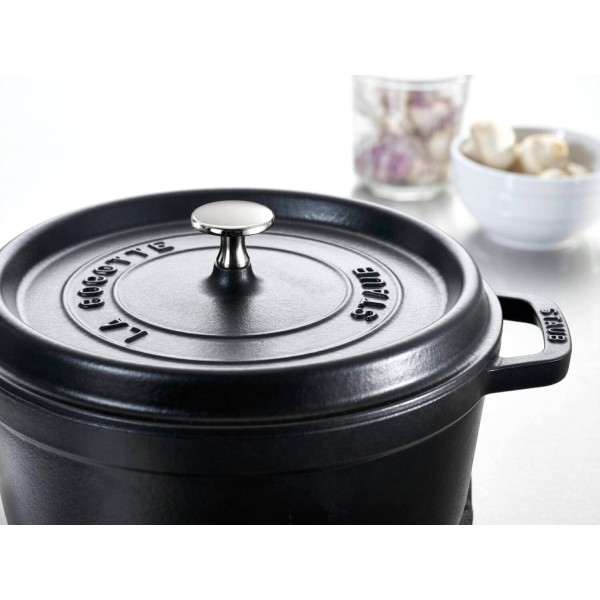 Гарнець традиційний Staub La Cocotte 1.2 л круглий чавунний чорний для приготування