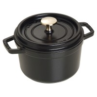 Гарнець традиційний Staub La Cocotte 1.2 л круглий чавунний чорний для приготування