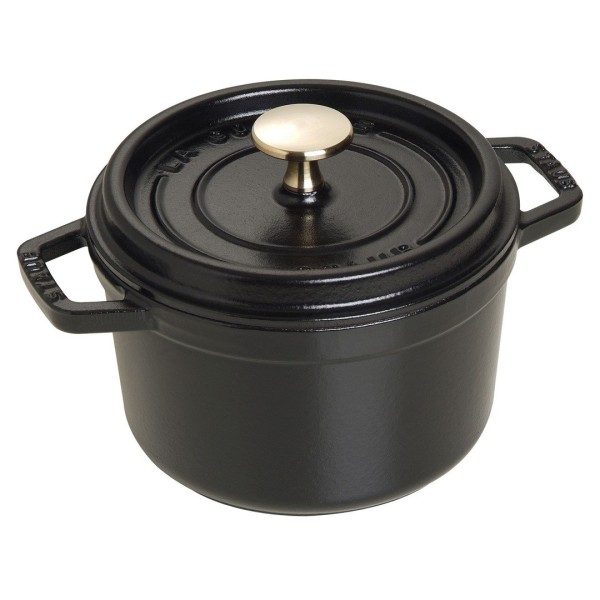 Гарнець традиційний Staub La Cocotte 1.2 л круглий чавунний чорний для приготування