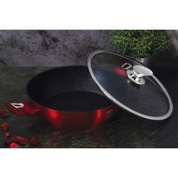 Garnek Berlinger Haus Metallic Burgundy Line BH-1263 3.8L 28cm do gotowania na kuchence