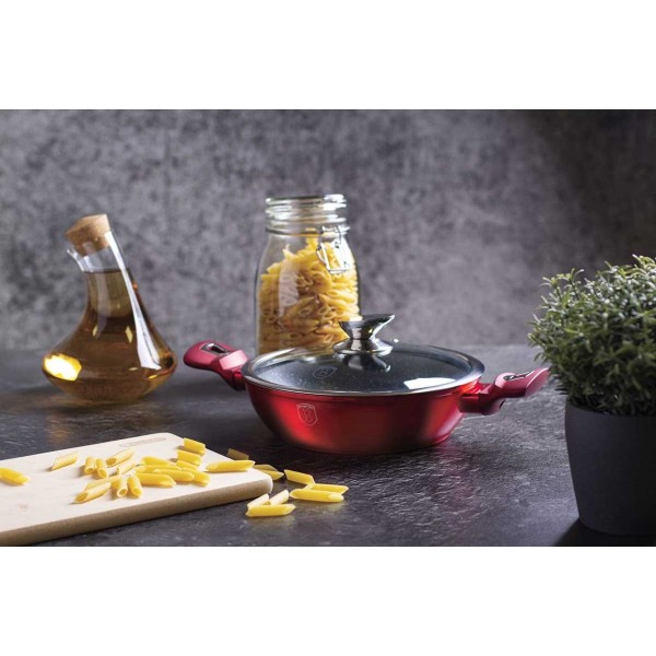 Garnek Berlinger Haus Metallic Burgundy Line BH-1263 3.8L 28cm do gotowania na kuchence
