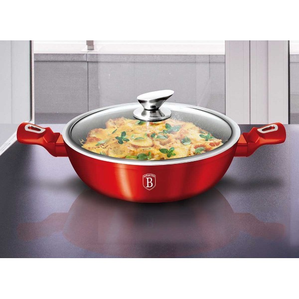 Garnek Berlinger Haus Metallic Burgundy Line BH-1263 3.8L 28cm do gotowania na kuchence