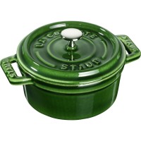 Garnek tradycyjny Staub Mini Cocotte żeliwny okrągły 250 ml zielony do gotowania i zapiekania