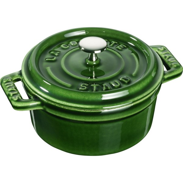 Garnek tradycyjny Staub Mini Cocotte żeliwny okrągły 250 ml zielony do gotowania i zapiekania