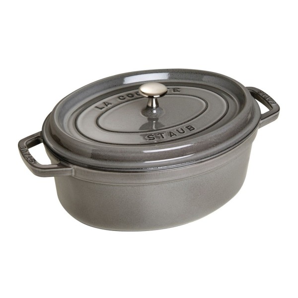 Garnek żeliwny Staub La Cocotte owalny 3,2 l grafitowy do duszenia i pieczenia