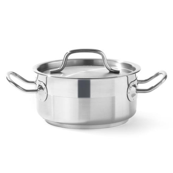 Garnek tradycyjny Hendi Profi Line niski 4,8 l z pokrywką śr. 240 x 105 mm do gotowania potraw